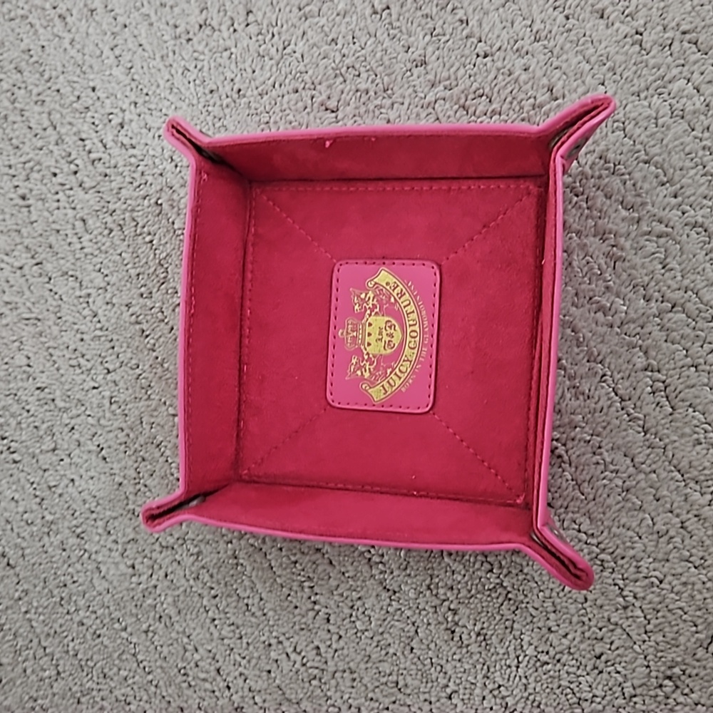 Juicy Couture Pink Leather Jewelry Tray/ Catchall / Accessories